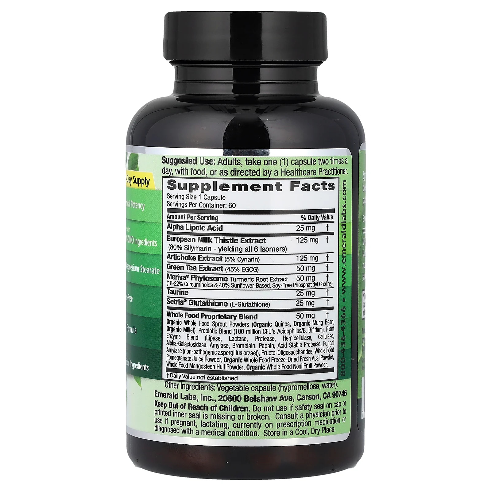 2 X Emerald Laboratories, Liver Health, 60 Vegetable Caps