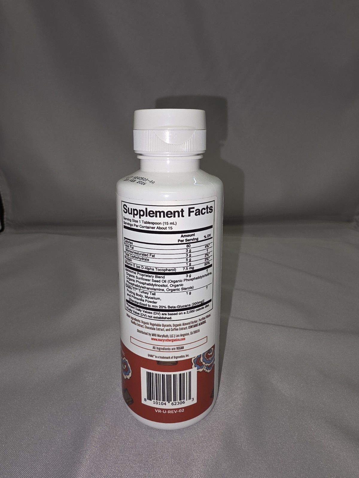 Mary Ruth’s Turkey Tail Mushroom Liposomal Chocolate Fudge 7.6 fl oz