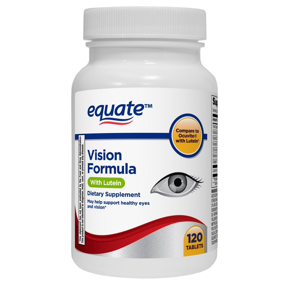 Equate Vision Formula with Lutein, Eye health and vision support Tablets 120 Ct,