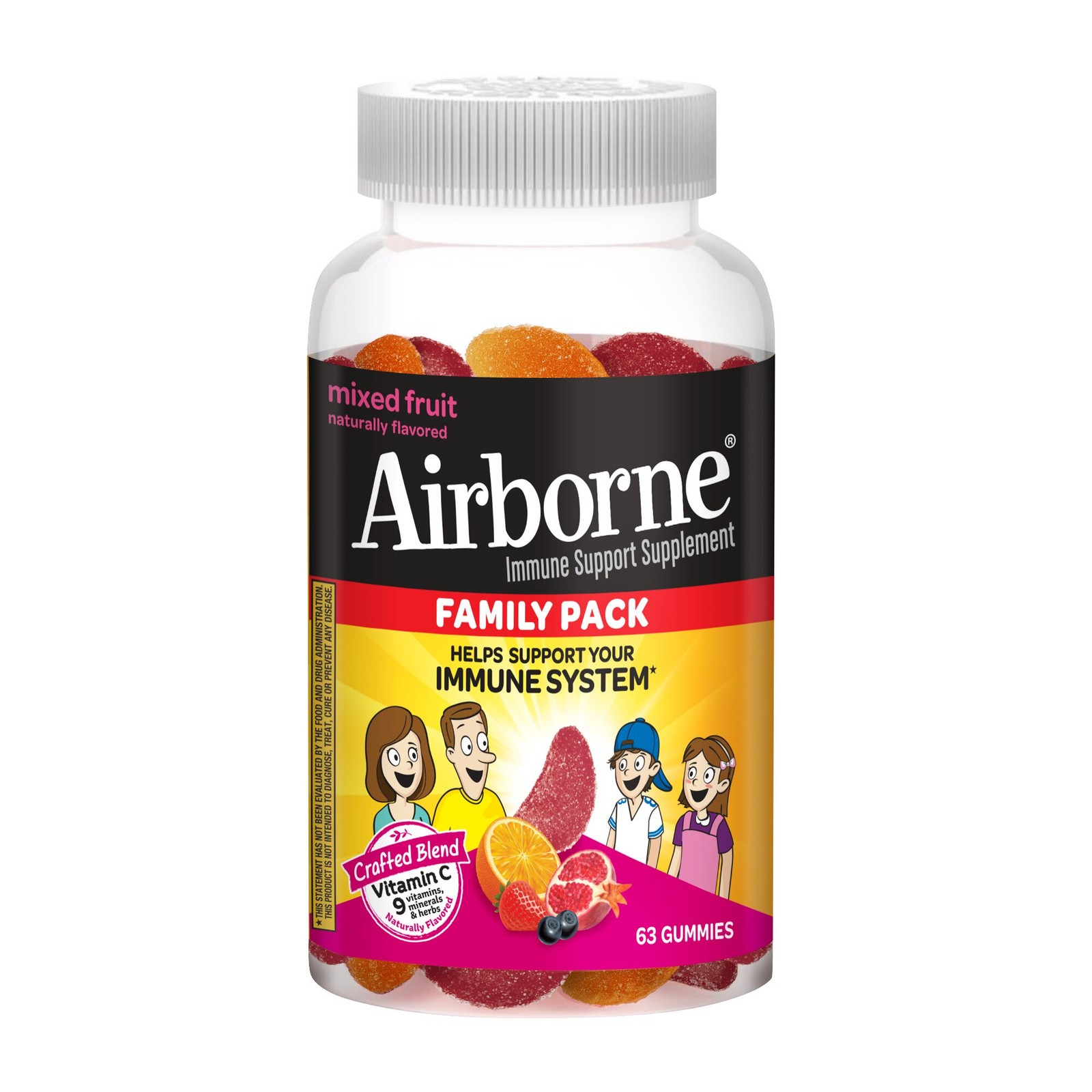 Airborne Vitamin C Gummies – *09/2026*Mixed Berry – 63ct: Vitamins, Health &