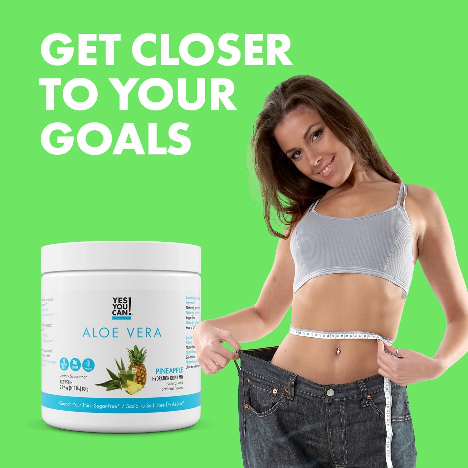 Yes You Can! Aloe Vera Powder Drink Mix – Hydration Booster Infused with Pure