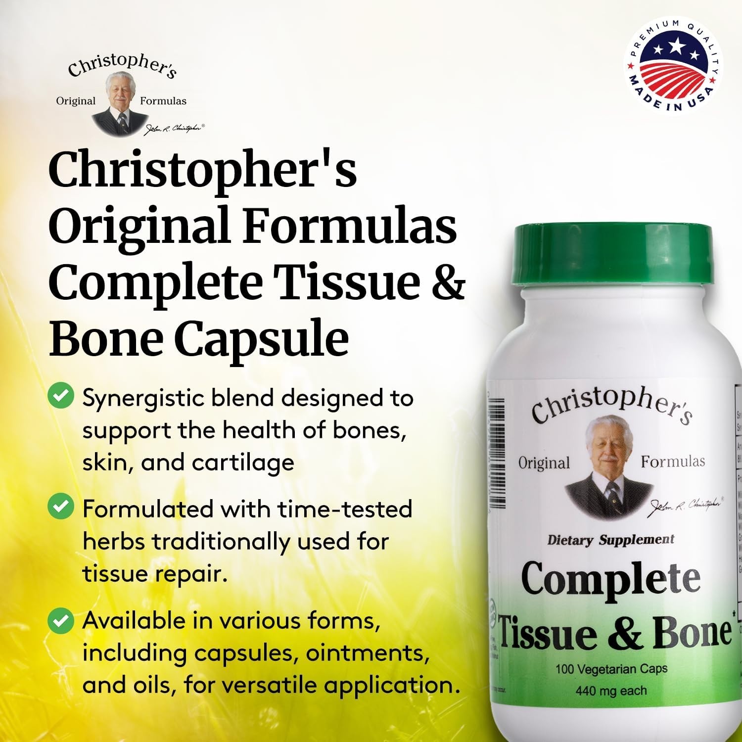 Christopher’s Original Formulas Complete Tissue & Bone 100 Vcaps Each (Pack of 4
