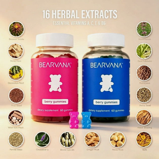 BEARVANA Combo Pack Gummies 120ct Women s Health Herbal Vitamins Supplement