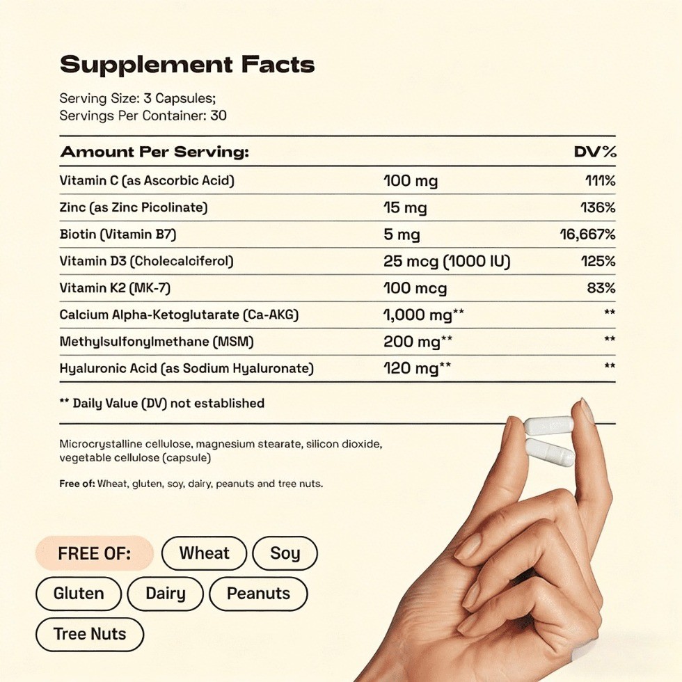 CataKor Skin Hair Nails Vitamins 90 Caps Biotin Hyaluronic Acid Beauty Care