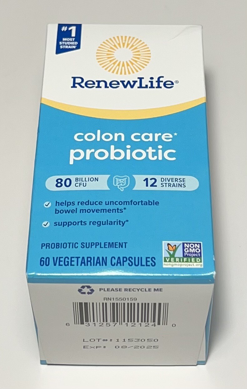 Renew Life Colon Care Probiotic 80 Billion CFU 60 Capsules EXP 06/2026+