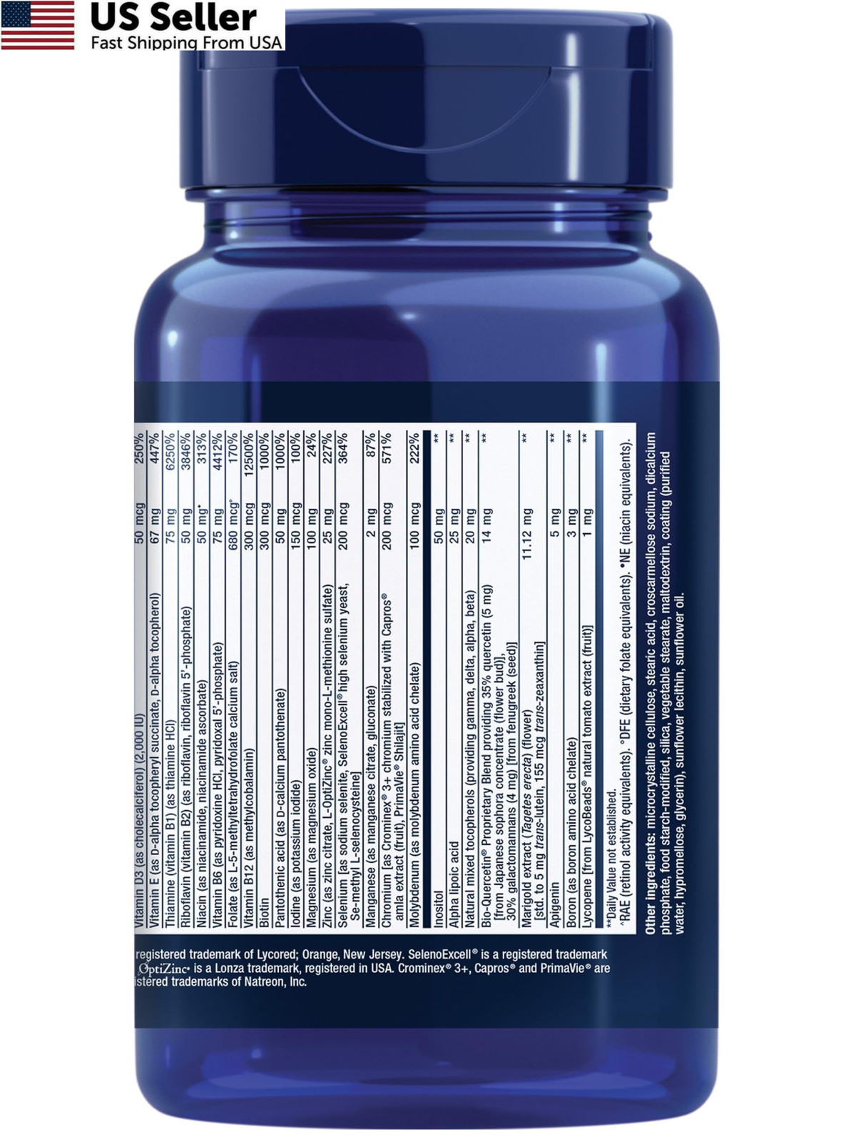 Two-Per-Day Multivitamin 60 Tablets Daily Essential Mineral Supplement USA