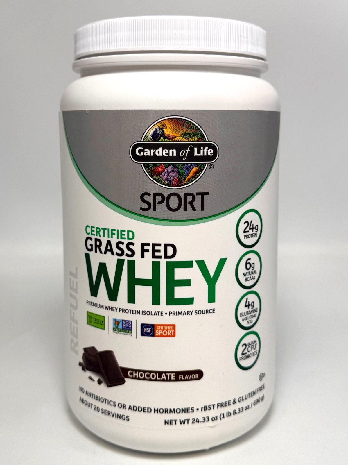 Garden of Life SPORT Whey Protein Powder Chocolate – 24.33 oz *EXP 09/2026*
