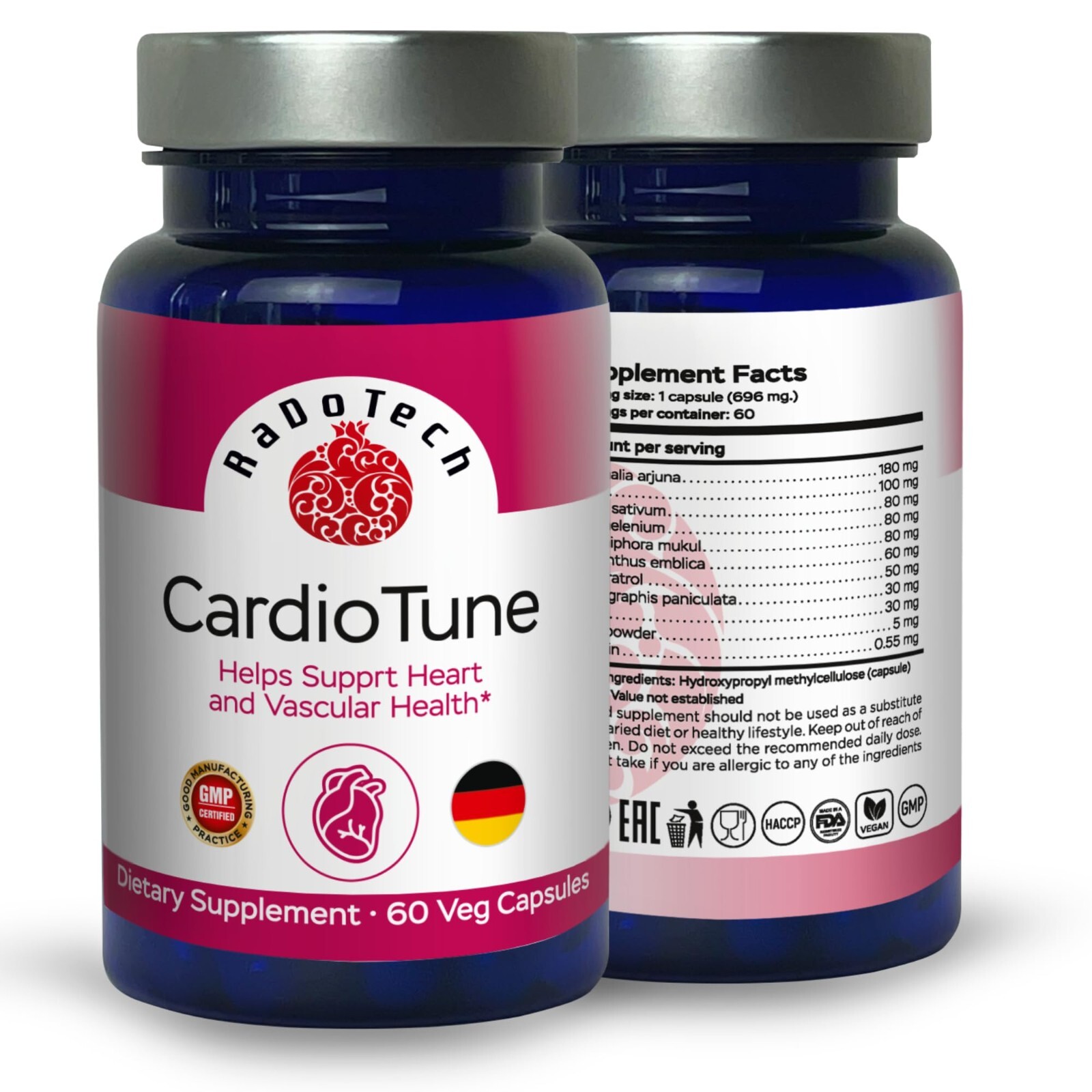 CardioTune – Natural Blood Pressure Support Supplement, 60 Plant-Based Caplets