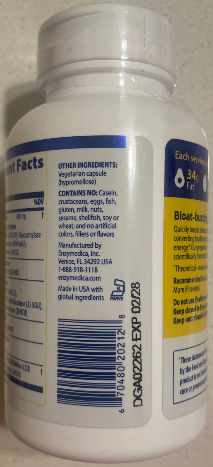 Enzymedica Digest Gold Maximum Strength – 120 Capsules – Expires 02/2028