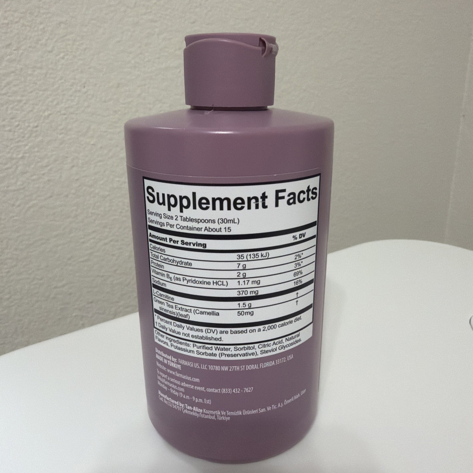 FARMASI NUTRIPLUS L-CARNITINE PLUS APPLE & PEACH 450ml 15.22oz GENUINE NEW!!!