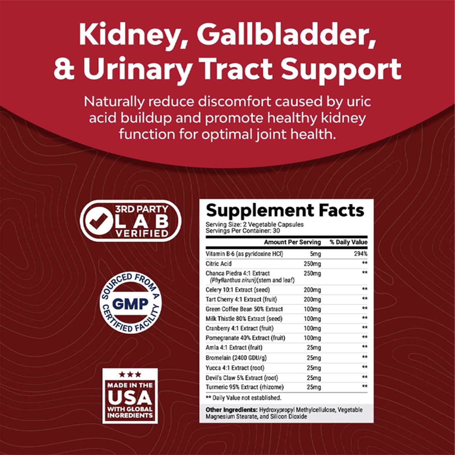 Uric Acid Formula-Tart Cherry, Milk Thistle,Cranberry-Kidney Cleanse,Gout Relief