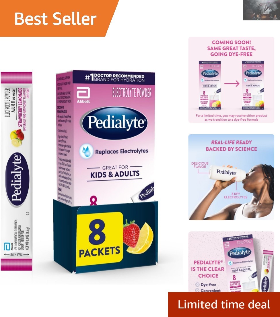 Doctor-Recommended Strawberry Lemonade Electrolyte Powder – 8 Convenient Packets