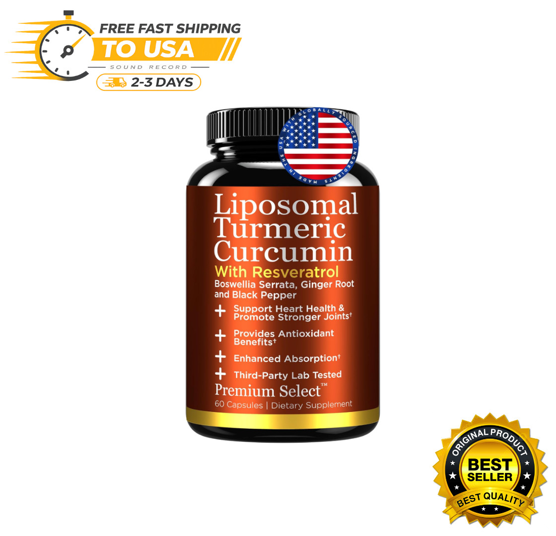 Liposomal Turmeric Curcumin Resveratrol Joint Relief Supplement High Absorption