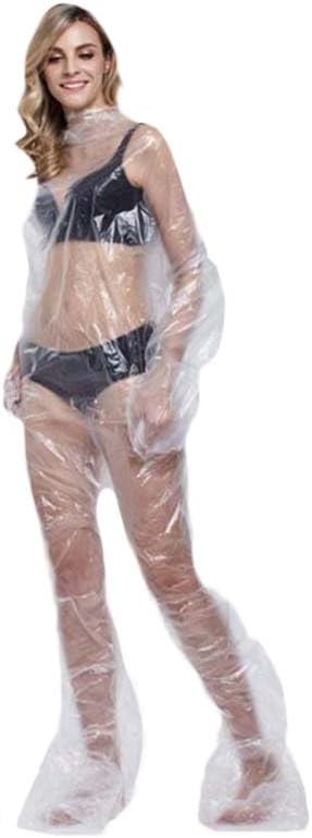 NEW Disposable Plastic Body Wraps Unisex Pe Sauna Bath Suit For Fa