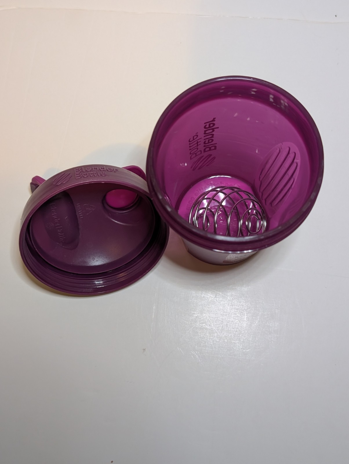 Blender Bottle Purple Shake Bottle 12fl oz BPA-Free Plastic Flip Lock Top