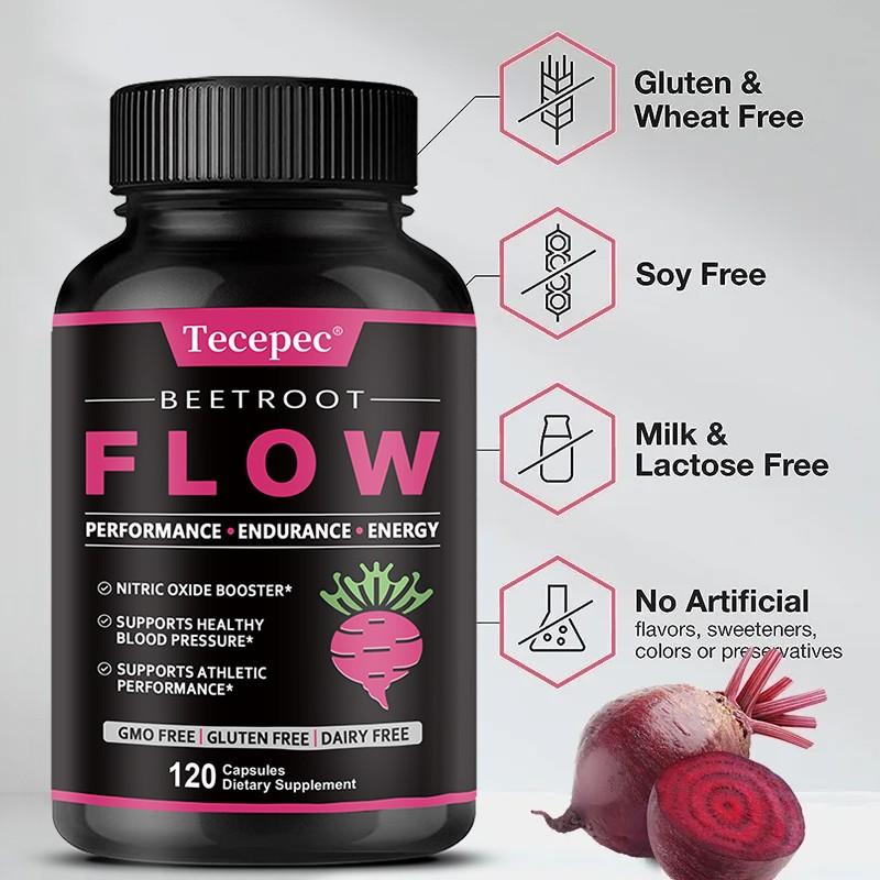 Organic Beet Root Powder 1300mg Per Serving 120Capsules Support Digestive Health