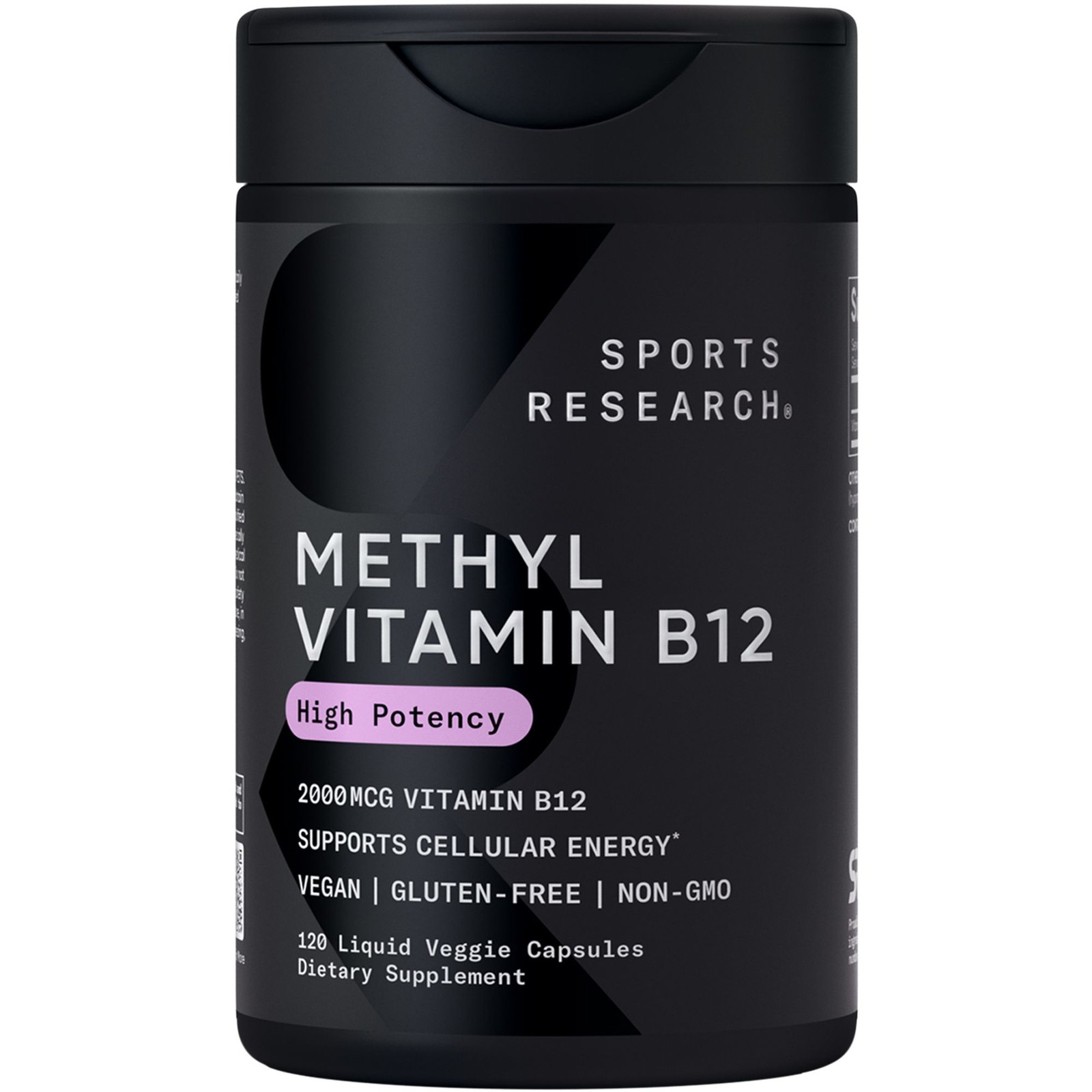Methyl B12 2000mcg w/ MCT Oil for Energy Metabolism Support Plant Based 120 ct