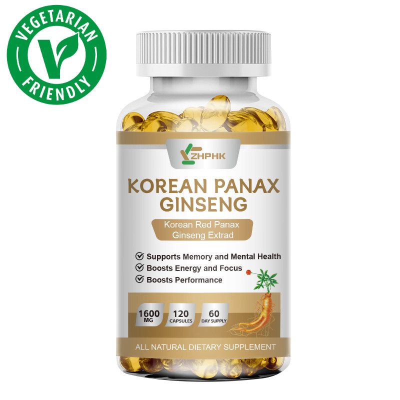 Red Korean Panax Ginseng 1600mg 120 Capsules – Energy/Endurance/Memory/Sex Drive