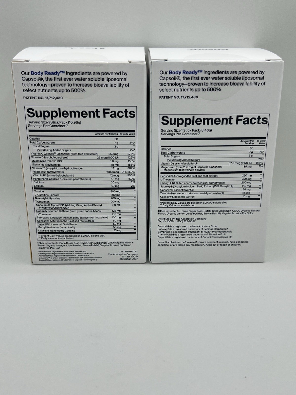 THE ABSORPTION COMPANY ENERGY OR CALM 7 STICKS PER BOX NET WT. 2.7 OZ