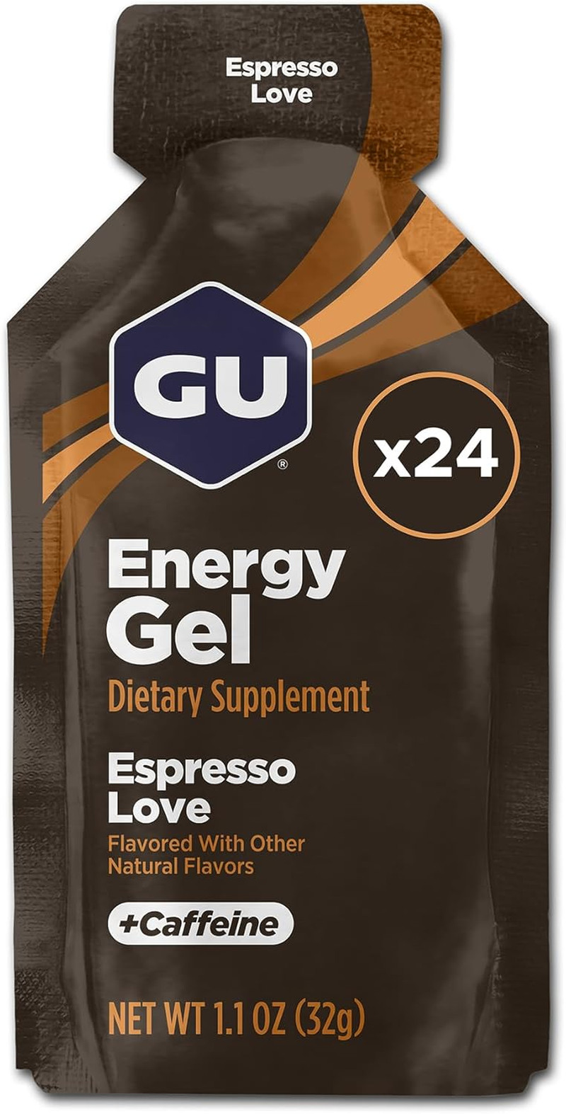 GU Energy Original Sports Nutrition Energy Gel Caramel Macchiato 8, 24 Count Box