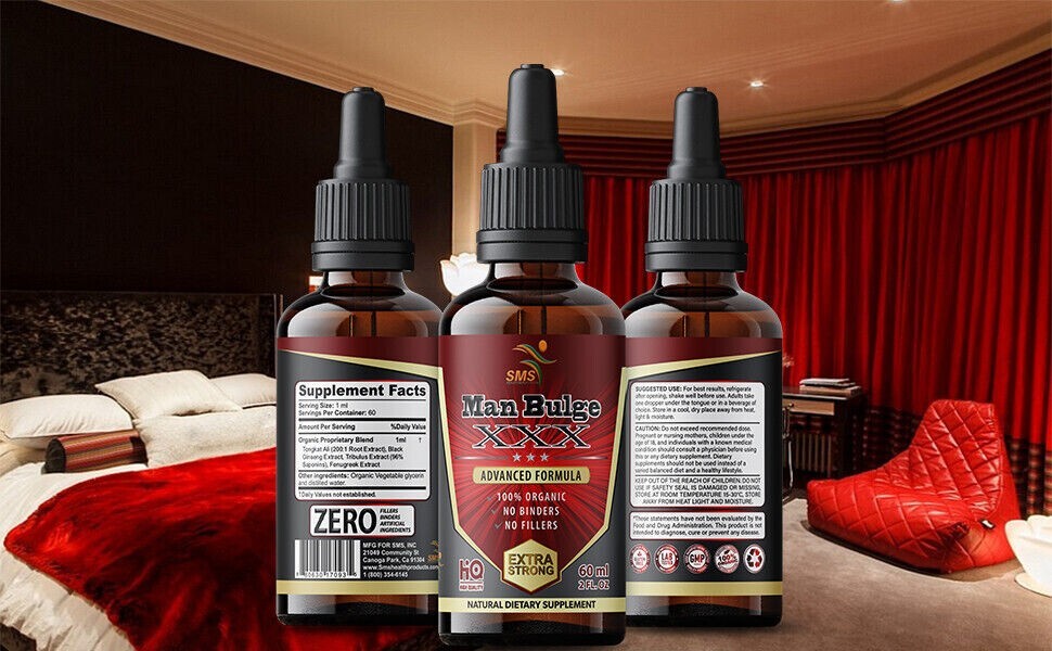 Man Bulge Mens Natural Tincture Herbal Drops 3 Pack 6 Fl Oz