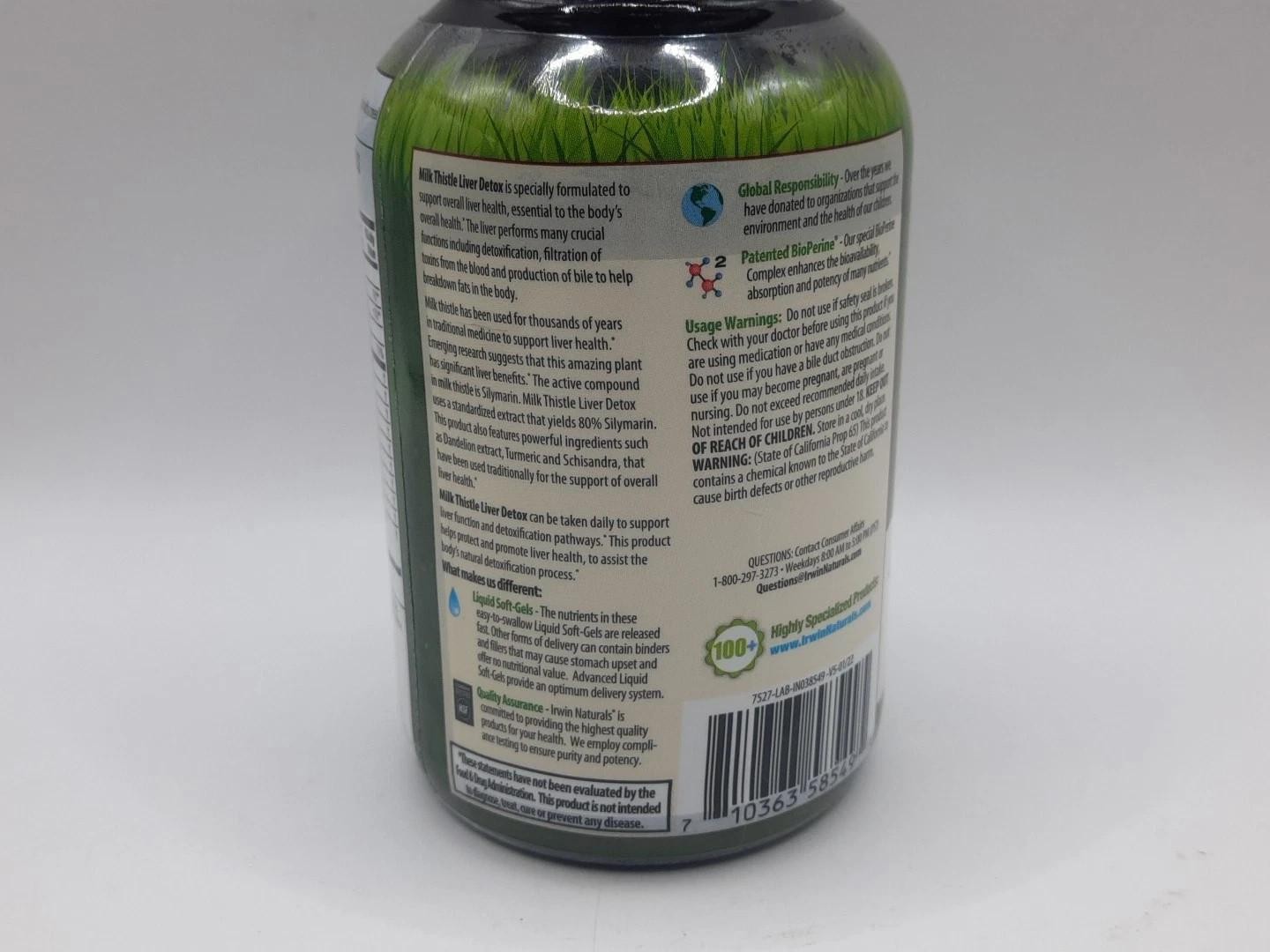 Irwin Naturals Milk Thistle Liver Detox Supplement 60 Count Exp. 11/2026+