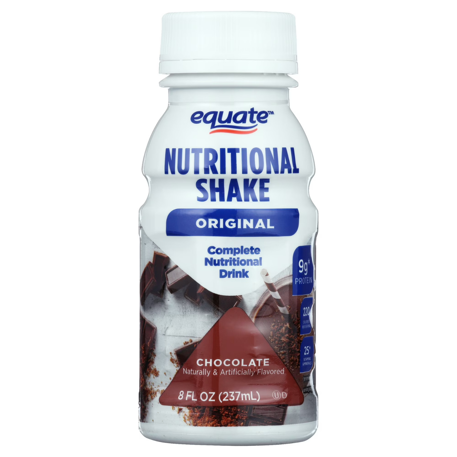 Equate Chocolate Original Nutritional Shake, 8 FL OZ, 6 Count