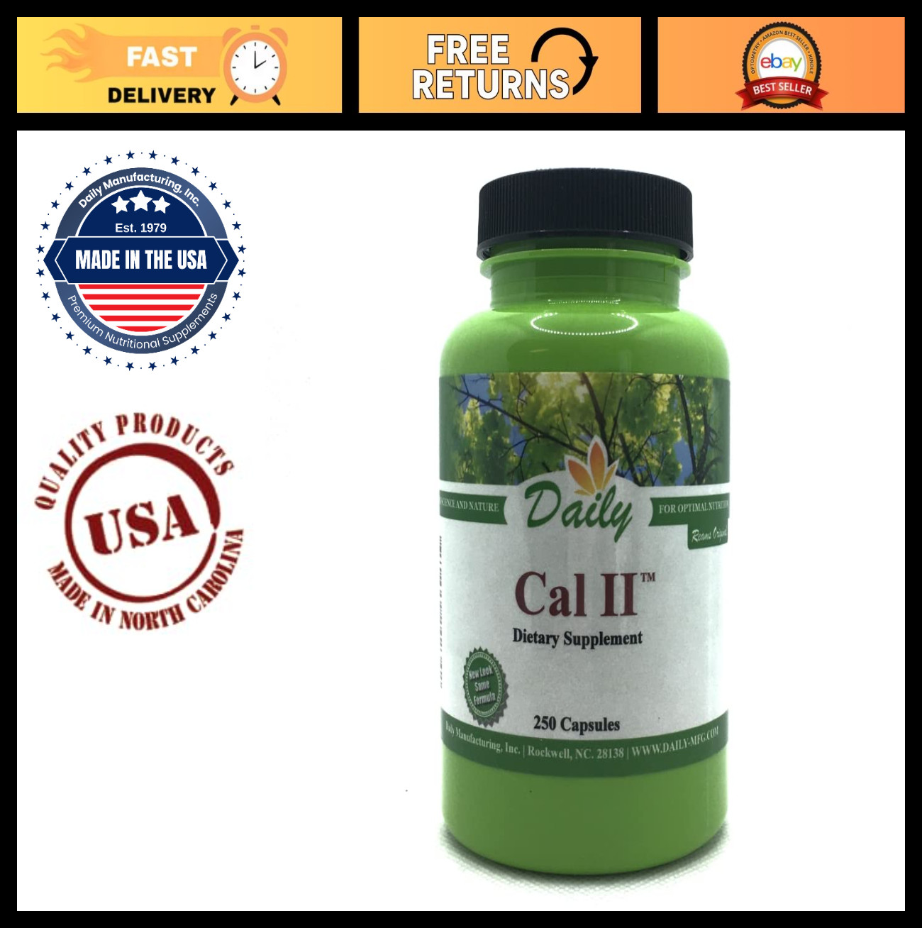 Calcium Carbonate & Hydroxide Supplement – Daily Calcium for Bone Health