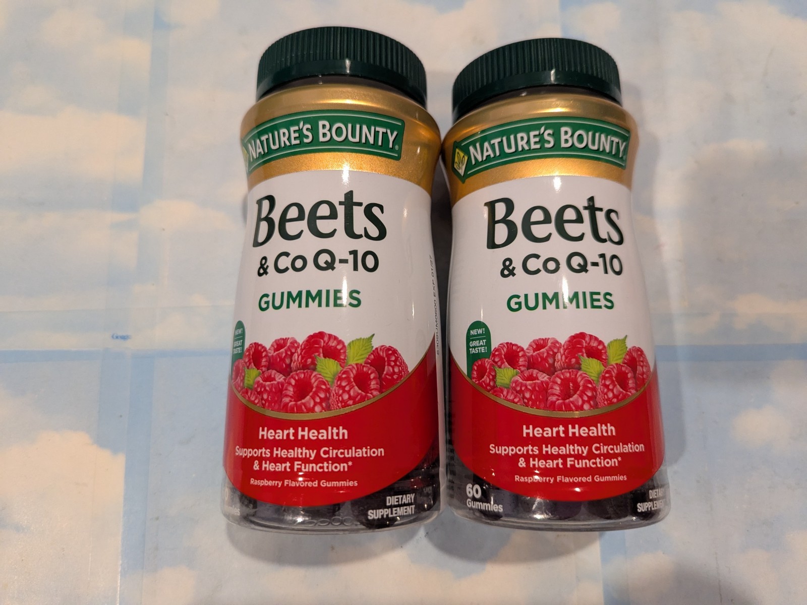LOT (2) NATURE’S BOUNTY BEETS & CO Q-10 GUMMIES RASPBERRY FLAVOR 60 CNT