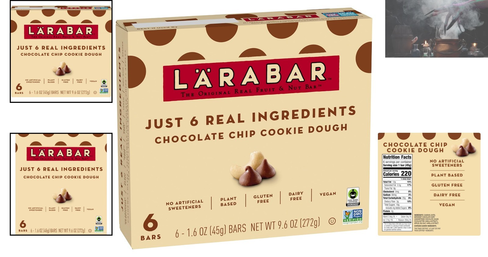 6 Count Larabar Cookie Dough Bars – Real Ingredients, & Gluten Free Treat