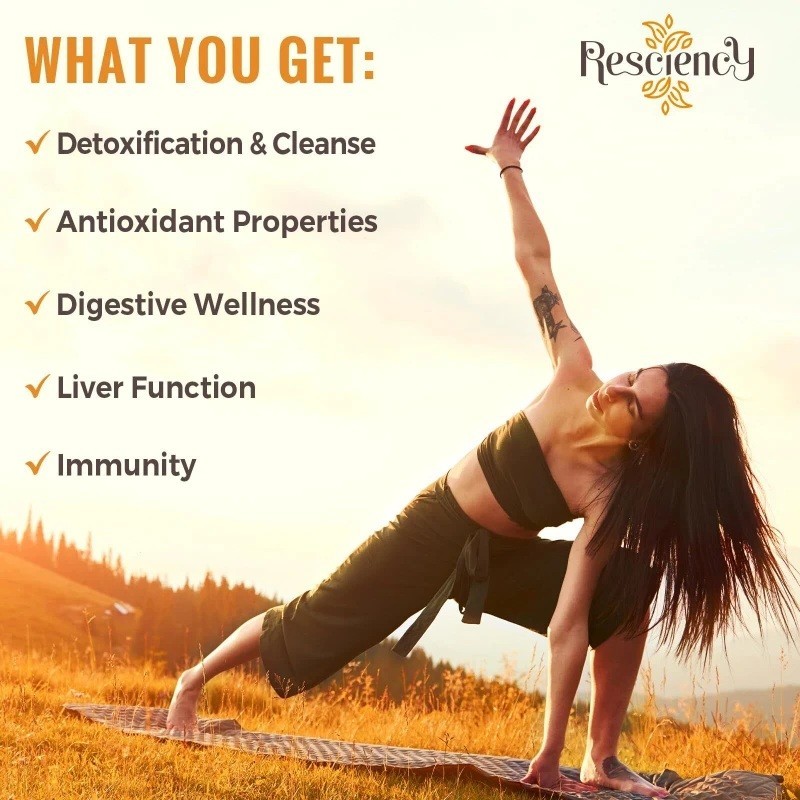 Resciency Binder+ Detox 1500mg Charcoal, Zeolite, Bentonite, 90 Vegan Capsules