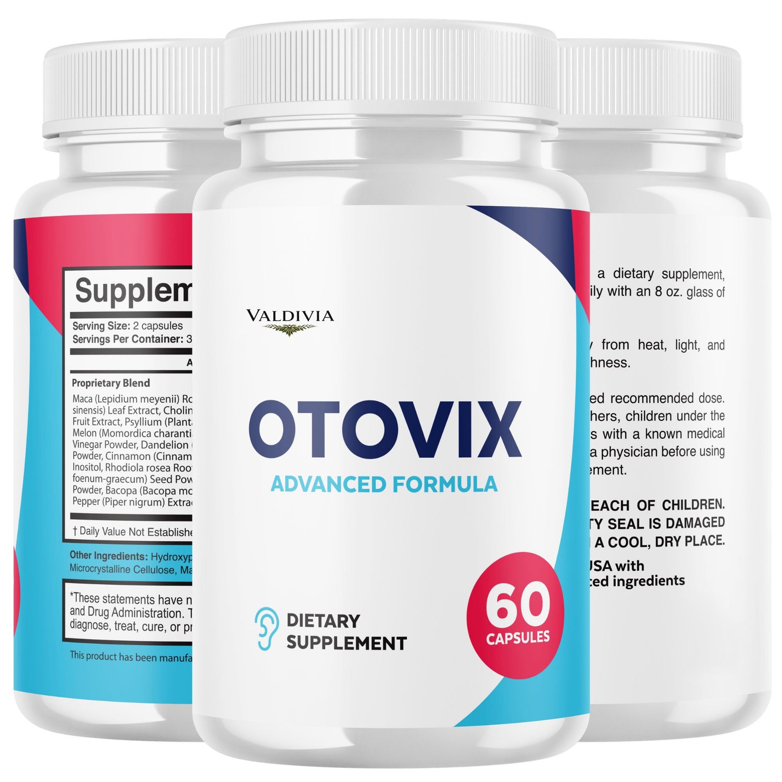 Otovix Ear Hearing Health Support Supplement Capsules Natural 1 Pack 60Ct