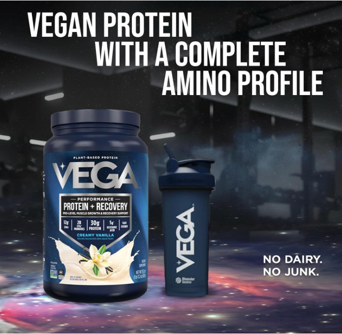 Vega Protein + Recovery, Vanilla, 30g Vegan Protein, 20 Servings