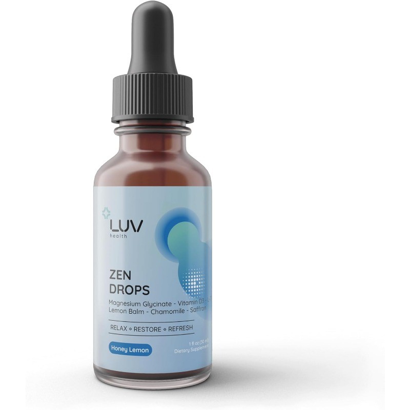 LUV Zen Drops Stress Support with Magnesium Glycinate and Lemon Balm Vegan