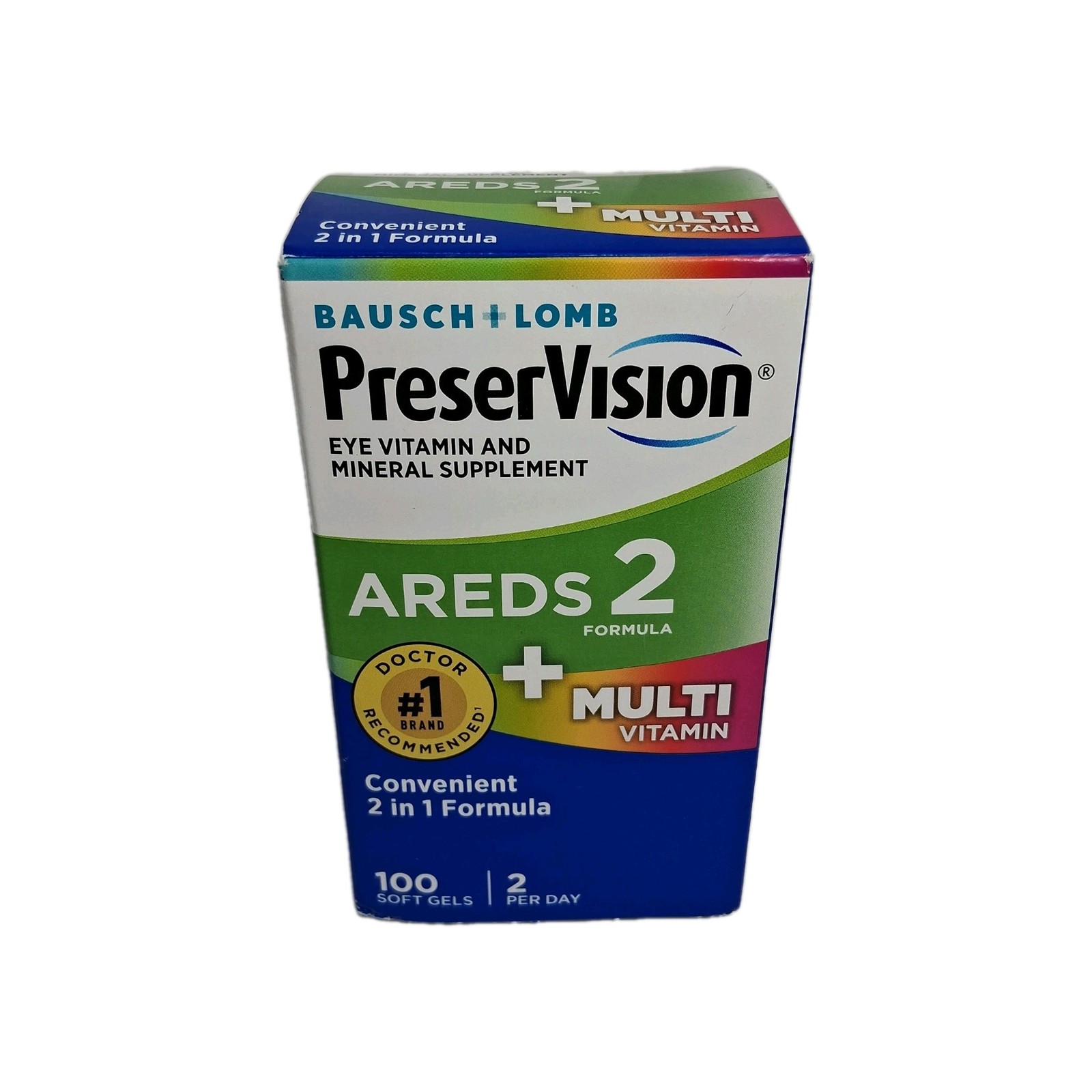 PreserVision AREDS 2 Formula + Multivitamin 100 Soft Gels Bausch Lomb Exp 05/26