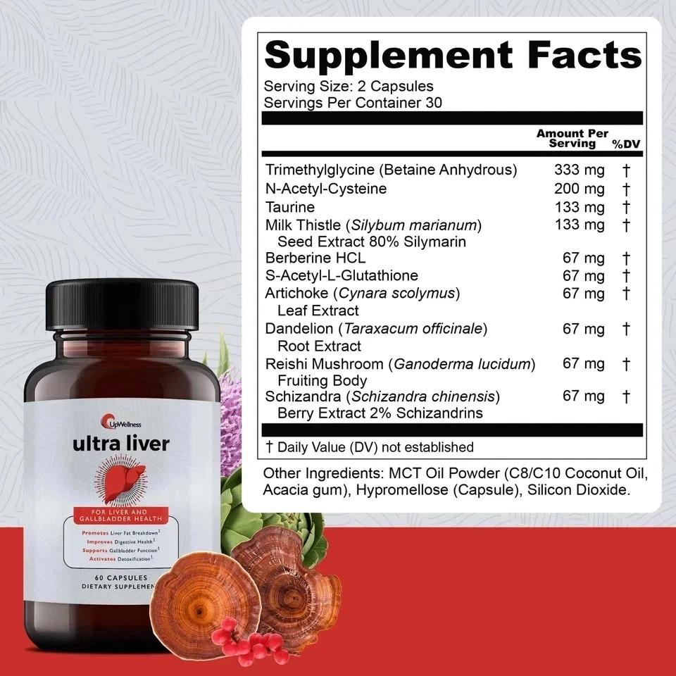 UpWellness Ultra Liver Supplement 3 Pack Liver & Gallbladder Support Formula