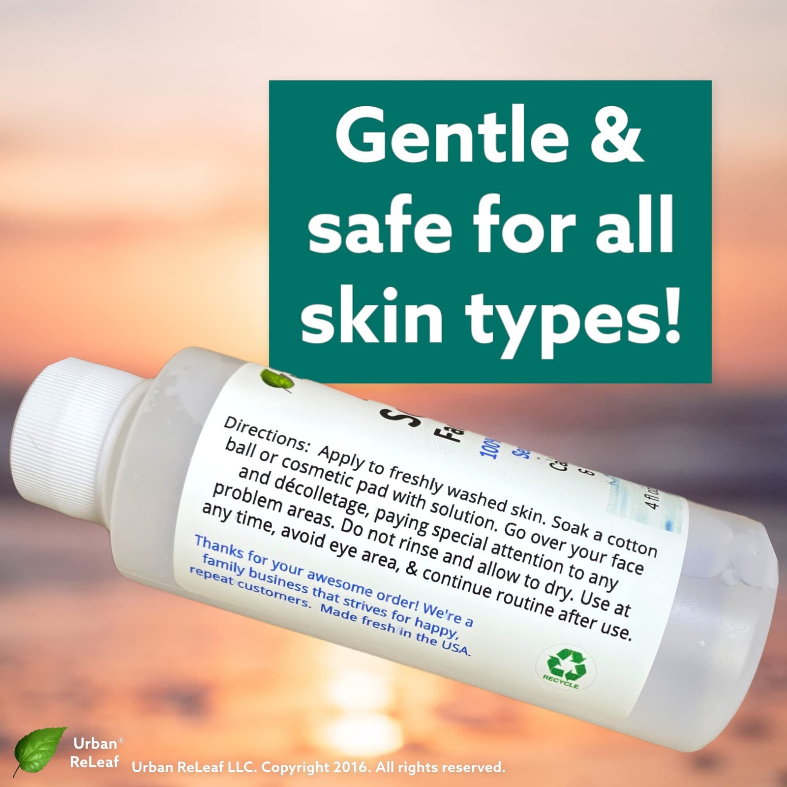 Urban ReLeaf Acne Solution Facial Toner! Sea Salt & Tea Tree. Soothe Skin, Ca…