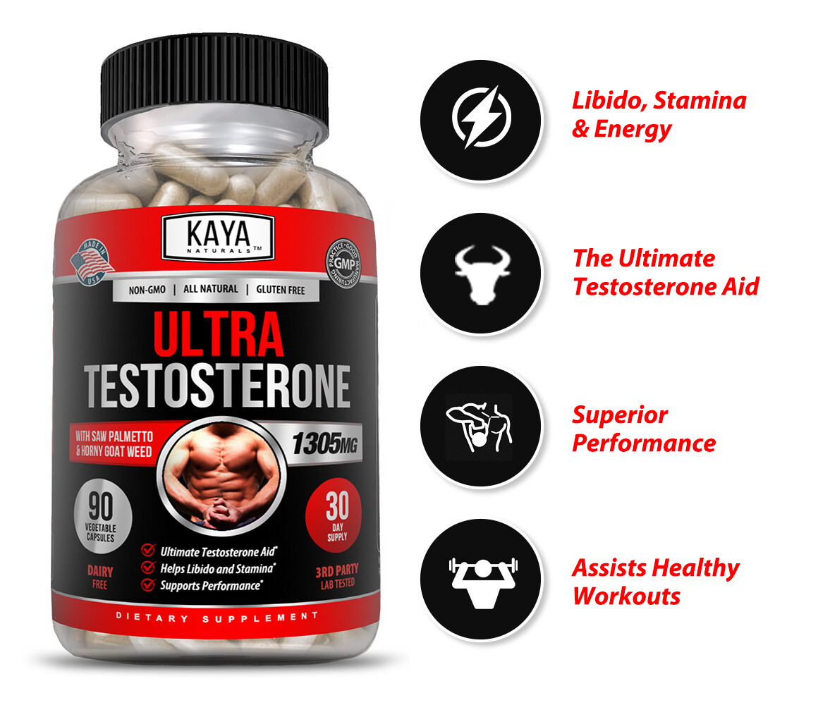 (2 Pack) Natural Testosterone Booster Magnesium Zinc Tribulus Horny Goat Weed
