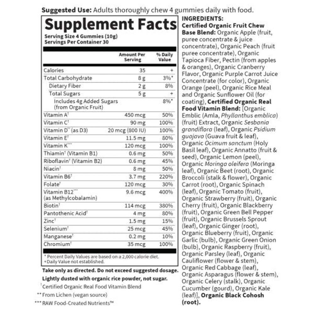 10/26 Garden of Life Organics Women 40+ Gummy Vitamins – Berry – Certified Organ