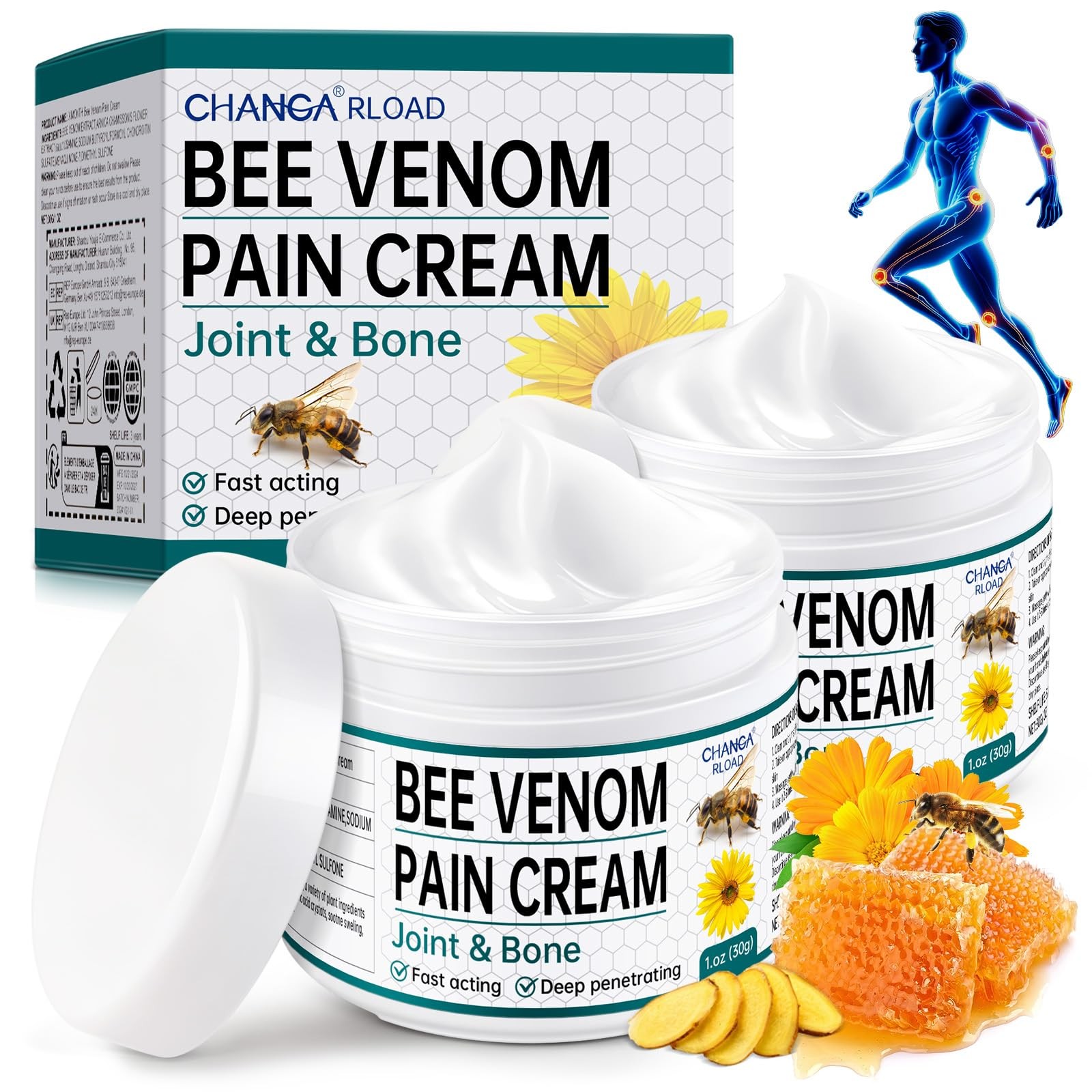 CHANGARLOAD New Zealand Bee Venom Cream for Body Part, 2 1 Fl Oz (Pack of 1)