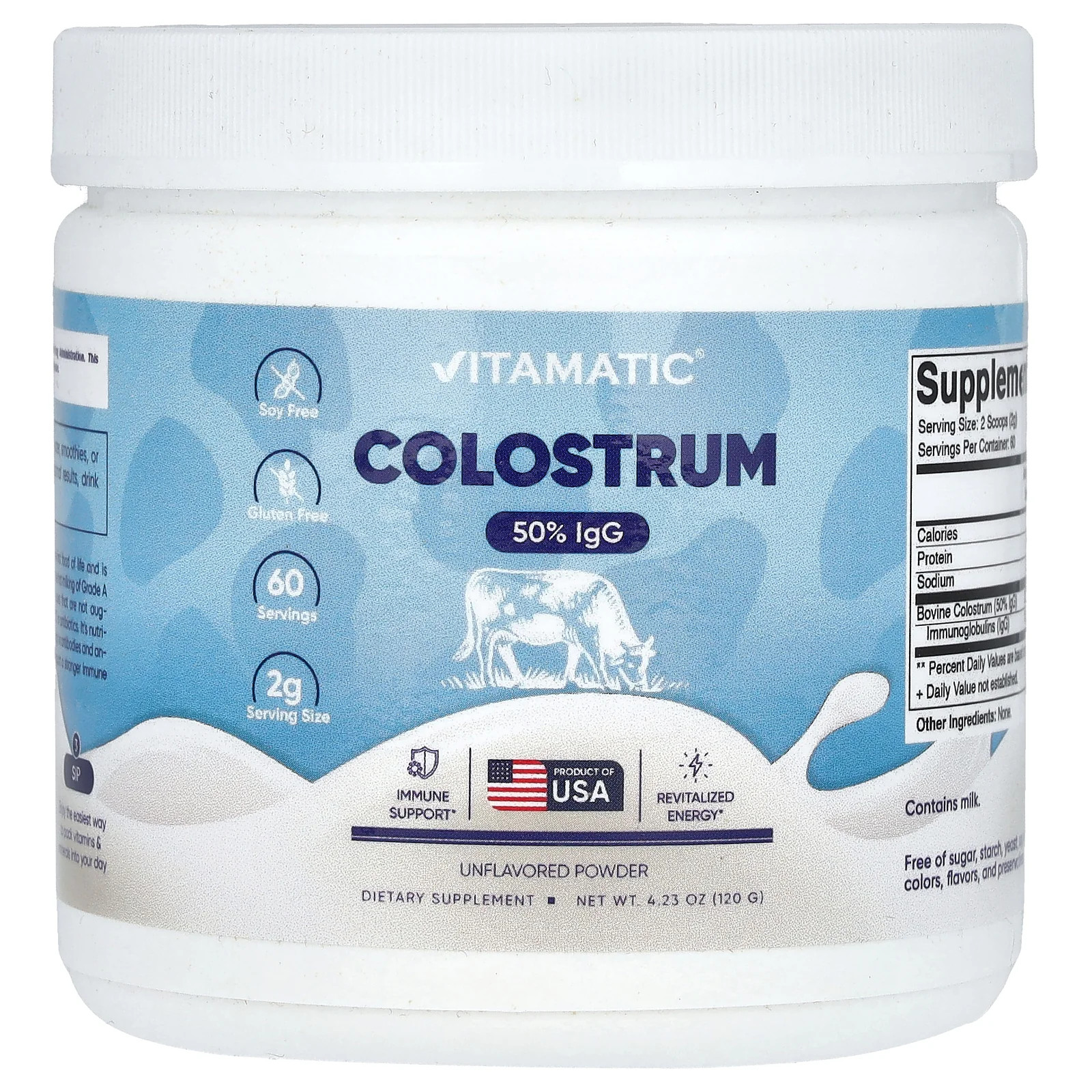 2 X Vitamatic, Colostrum, Unflavored, 4.23 oz (120 g)