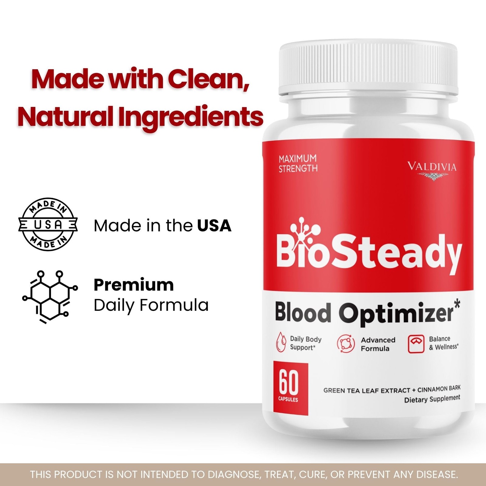 BioSteady Blood Sugar Balance Supplement Capsules Natural 5 Pack 300Ct