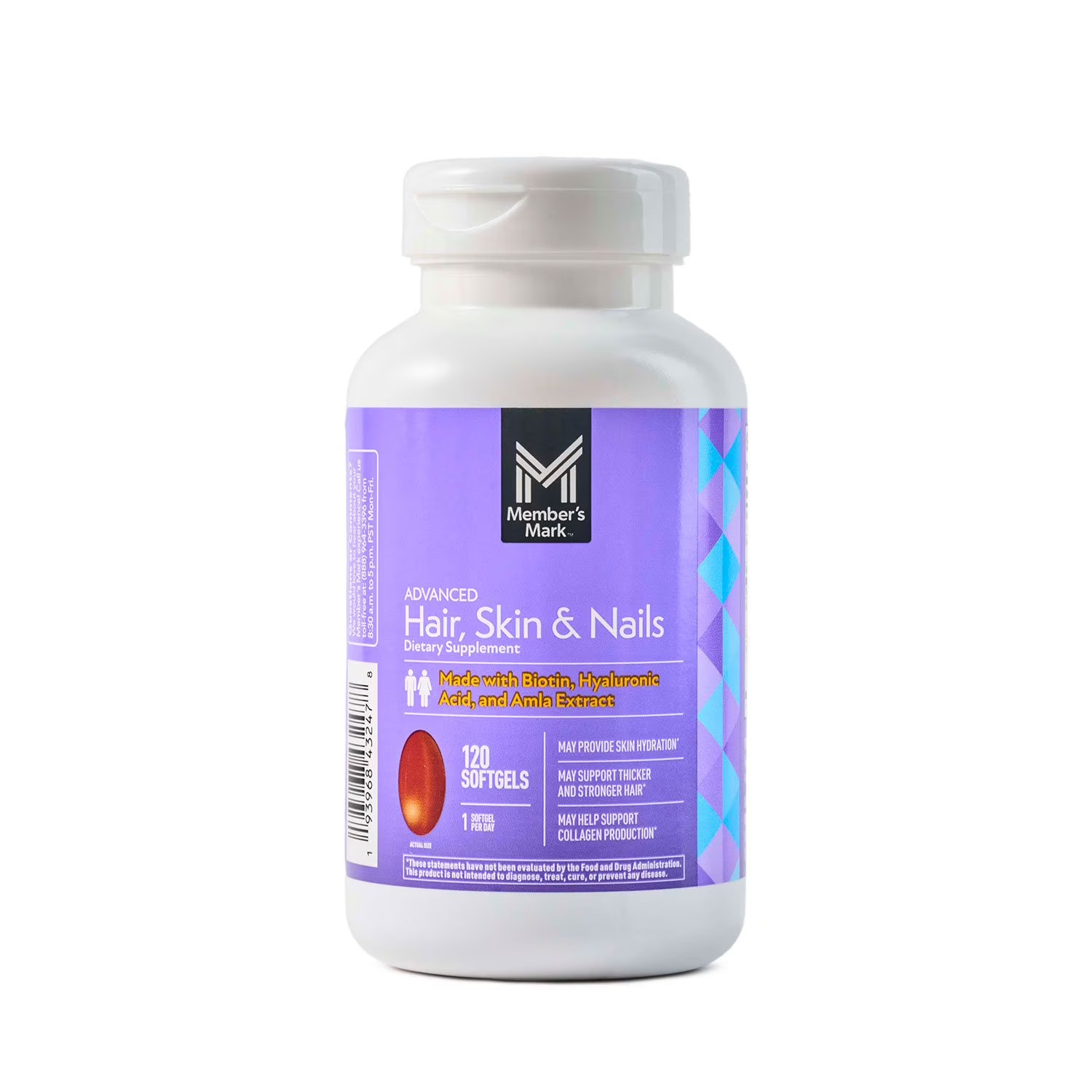 Member’s Mark Advanced Hair Skin & Nails Softgels 120 Count