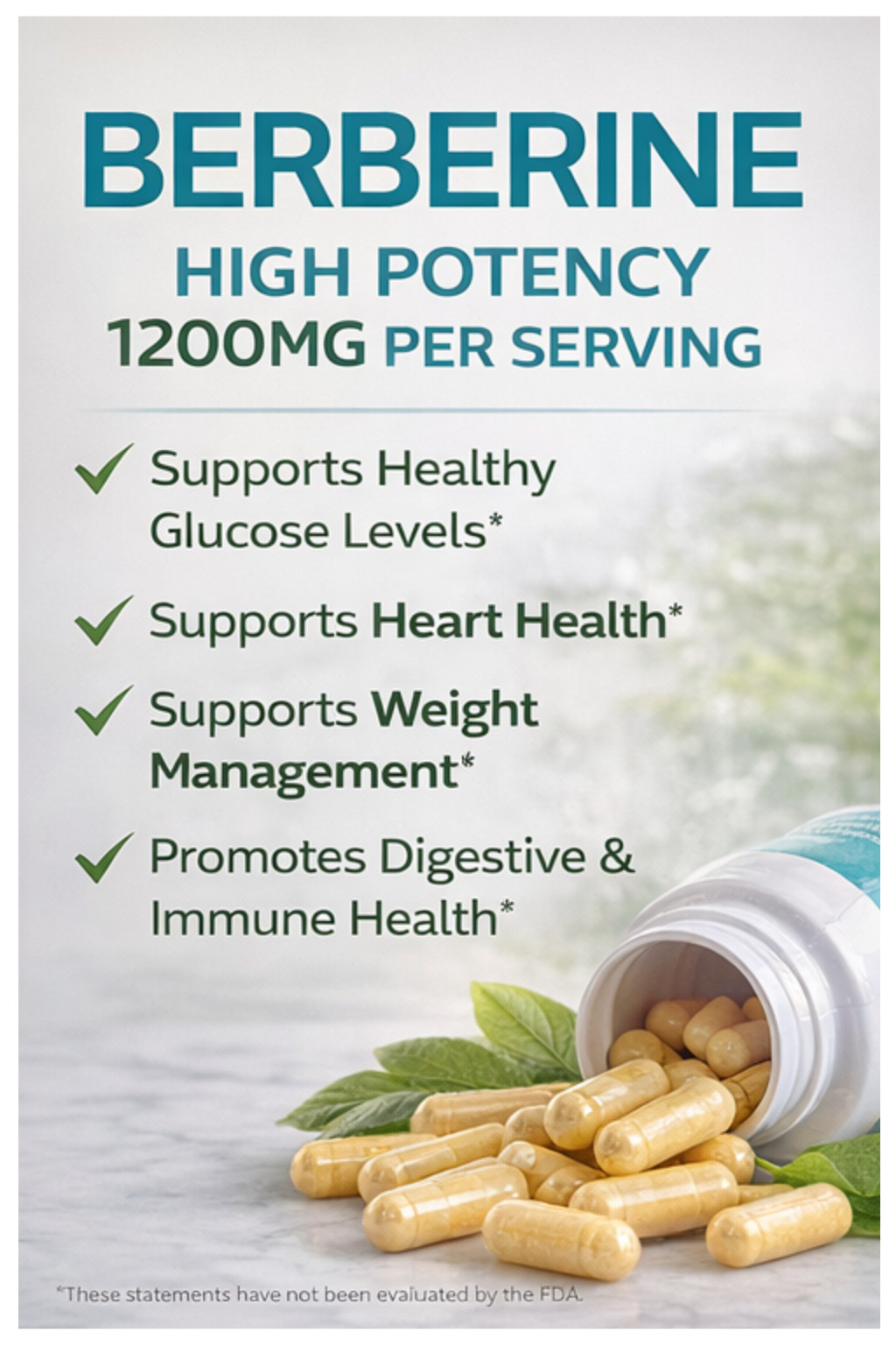 Himalayan Pharma Berberine 600mg – Glucose & Metabolism Support Capsules