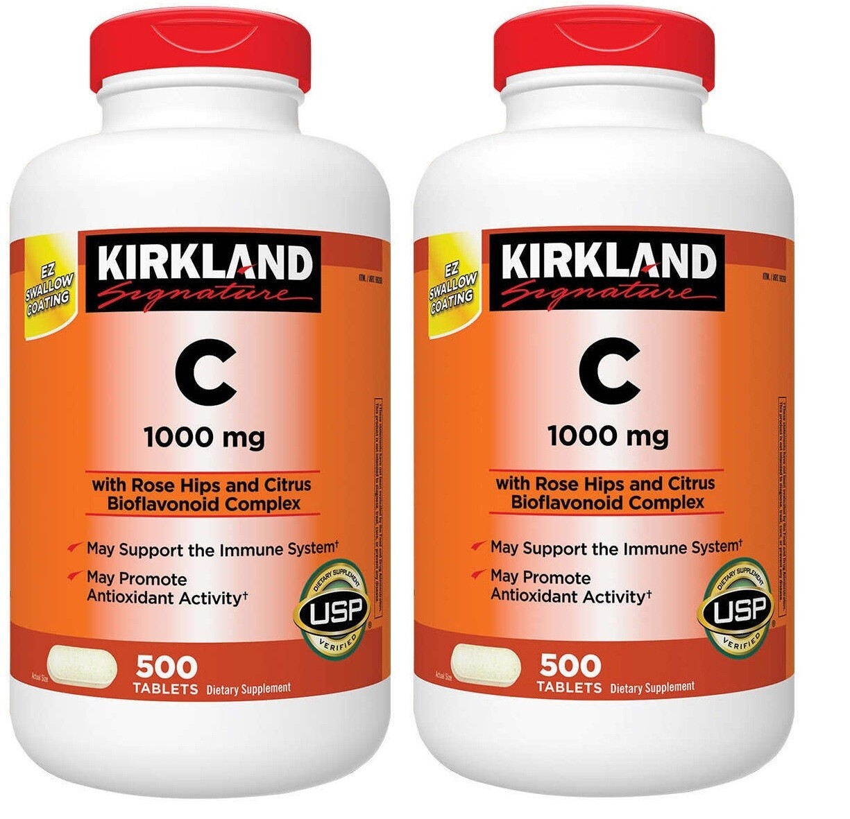 Kirkland Vitamin C 1000mg, 2-Pack of 500 Tablets Each (1000 Total) Exp 3/28