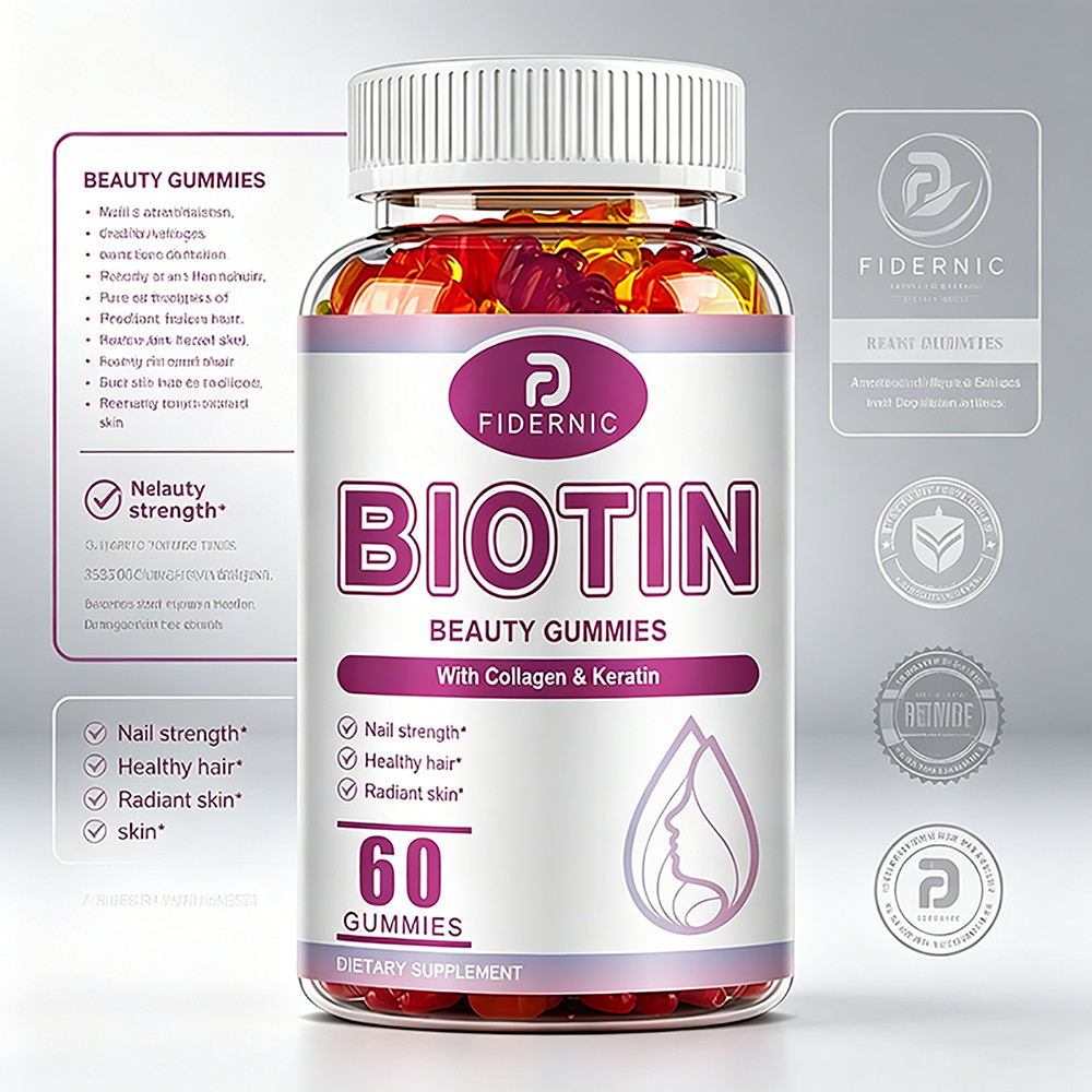 Biotin Gummies for Hair,Skin,Nails Premium Collagen Vitamin Supplement ,60 gummi