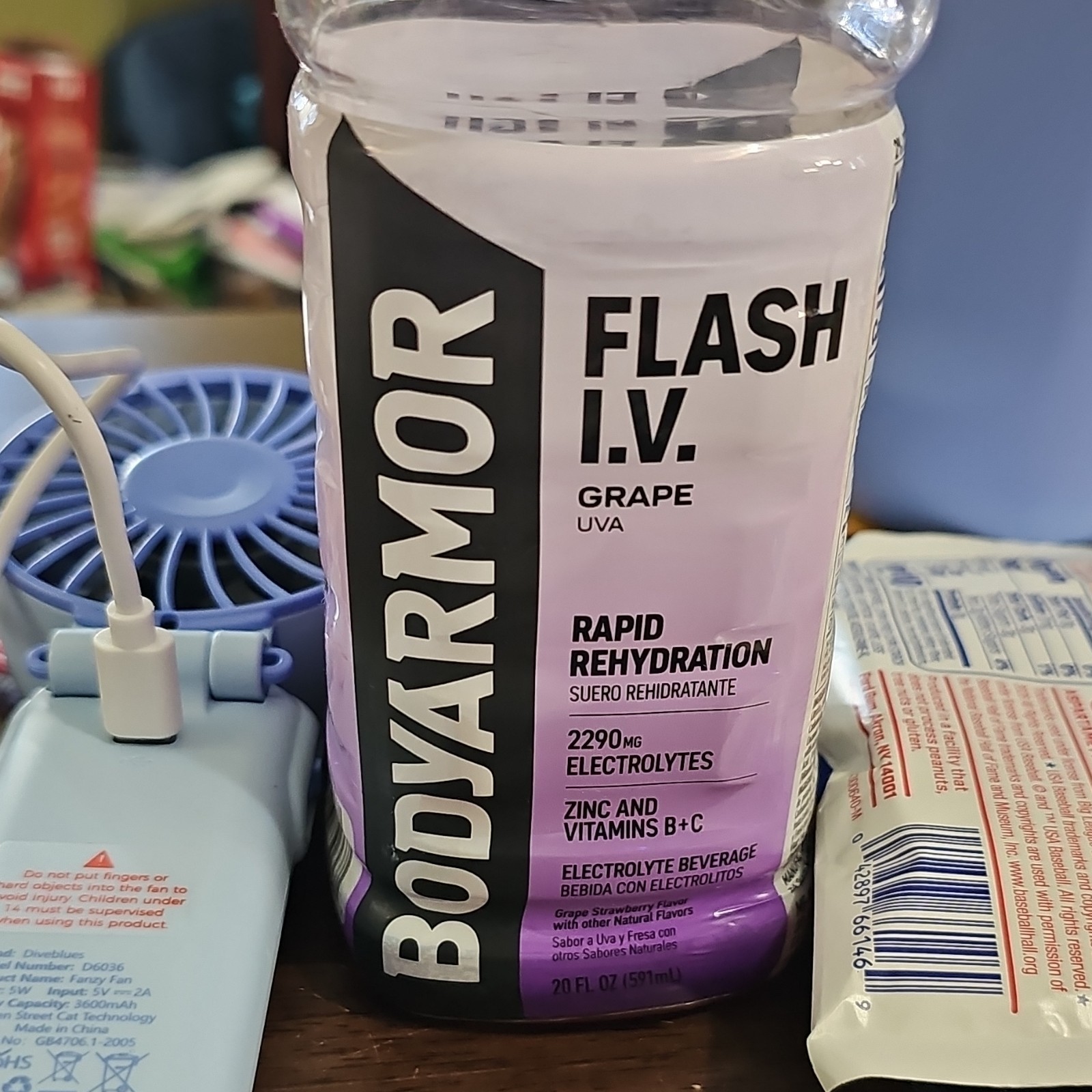 BODYARMOR Flash I.V. Rapid Hydration Electrolyte Drink Grape 20 fl oz