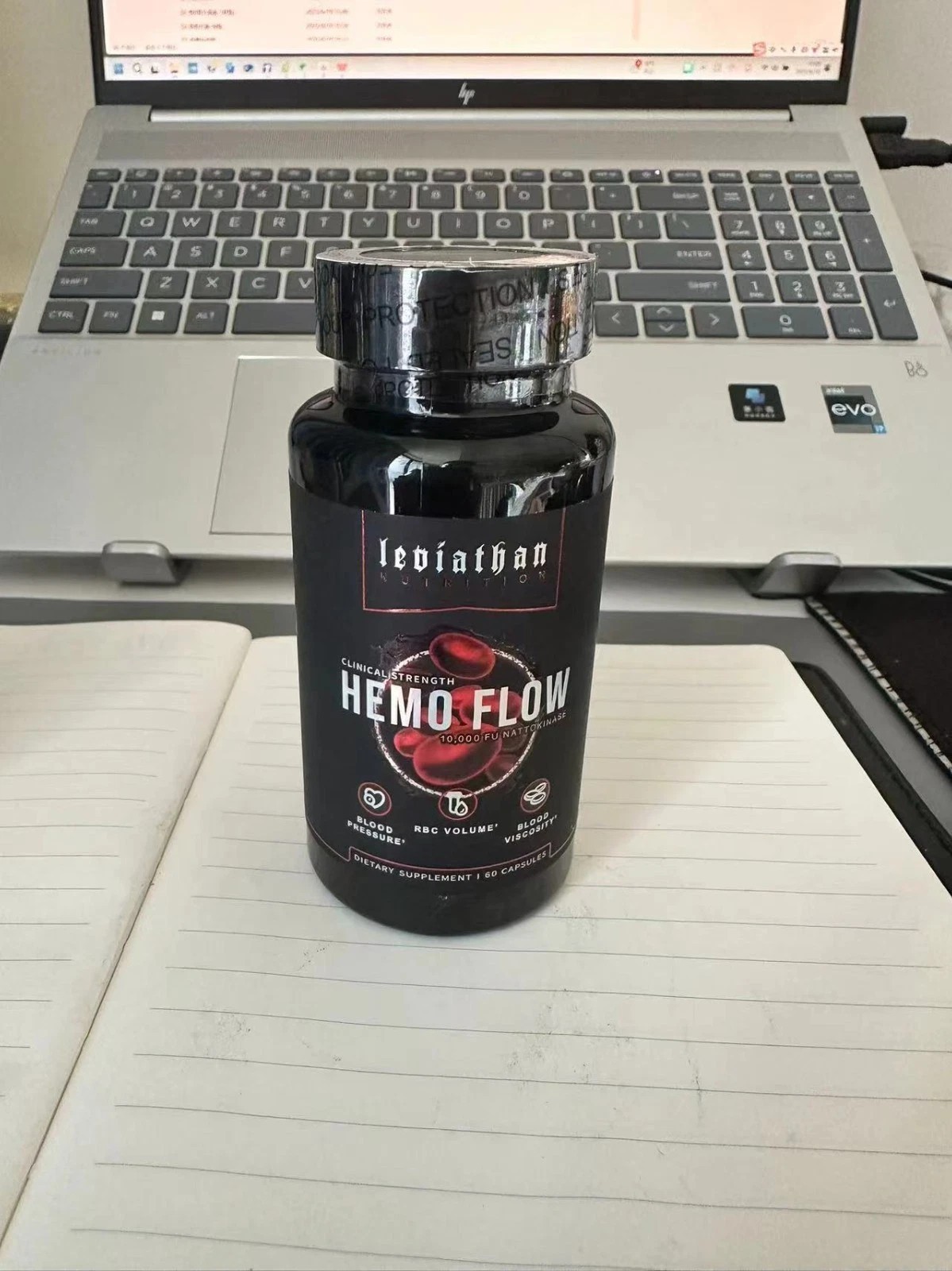 Leviathan 1Pcs Nutrition Hemo Supplement Flow Nattokinase with forNitric Oxide.