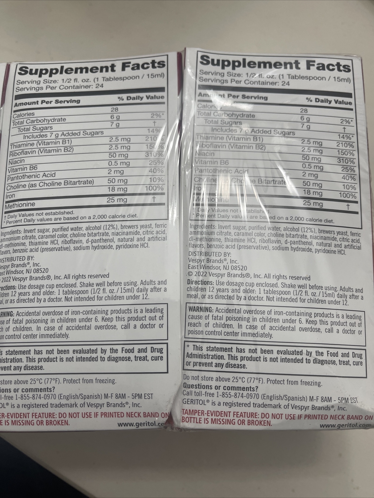2 Geritol Liquid Energy Support B-Vitamins & Iron Liquid Supplement 12 Oz 2025