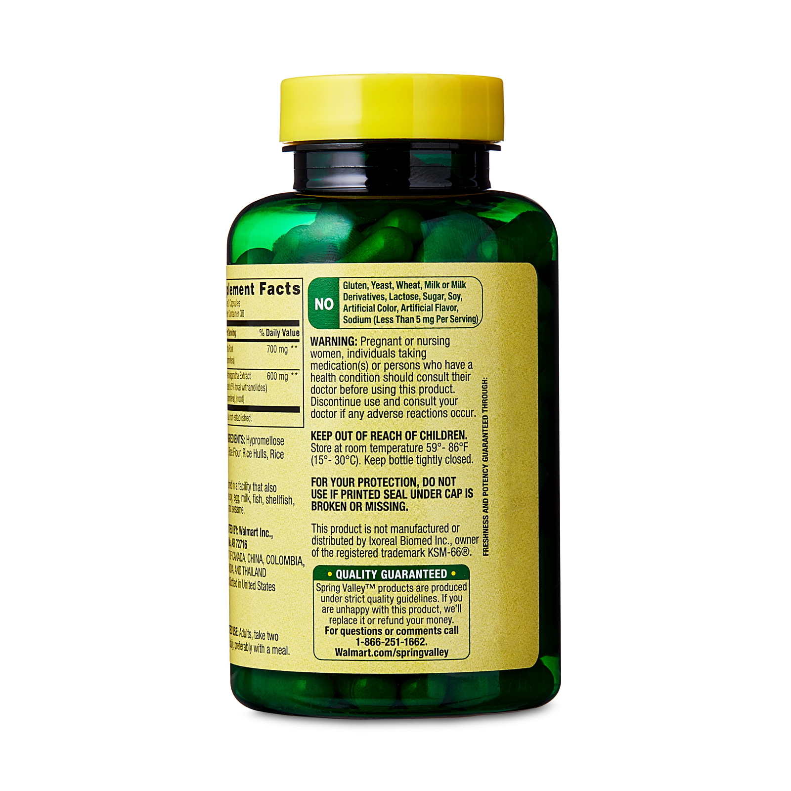 Spring Valley Extra Strength Ashwagandha Dietary Supplement, 1300 mg